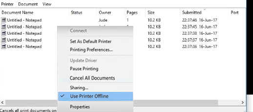 Clear Print Queue and Print a Test Page